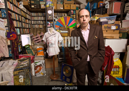 Mick Jones guitarist and vocalist from the clash and Big Audio Dynamite photographed in his archive  in Acton, London, England,U.K Stock Photo