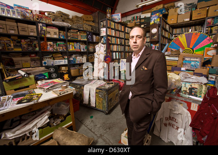 Mick Jones guitarist and vocalist from the clash and Big Audio Dynamite photographed in his archive  in Acton, London, England,U.K Stock Photo