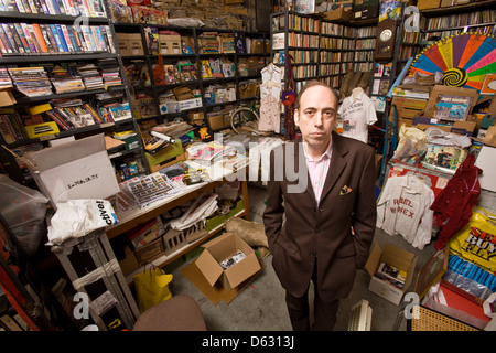 Mick Jones guitarist and vocalist from the clash and Big Audio Dynamite photographed in his archive  in Acton, London, England,U.K Stock Photo