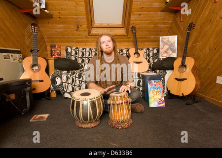Singer songwriter Newton Faulkner at home in Sussex, England, United Kingdom. Stock Photo