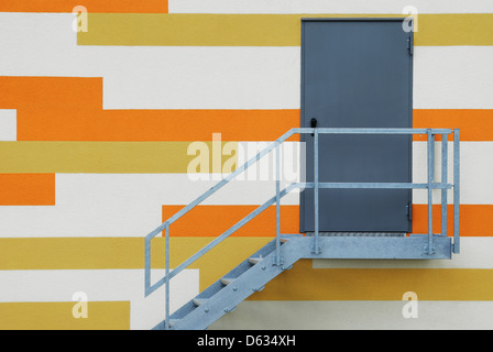 Staircase door and painted wall. Stock Photo