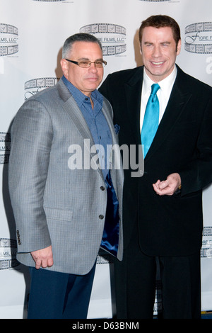 John Gotti Jr. and John Travolta 'Gotti: Three Generations' press conference at Sheraton New York Hotel and Towers New York Stock Photo