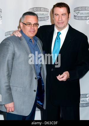 John Gotti Jr. and John Travolta 'Gotti: Three Generations' press conference at Sheraton New York Hotel and Towers New York Stock Photo
