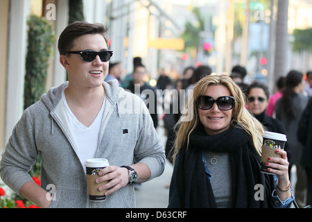 Jesse McCartney and his girlfriend Eden Sassoon Christmas shop on Rodeo Drive in Beverly Hills Los Angeles, California - Stock Photo