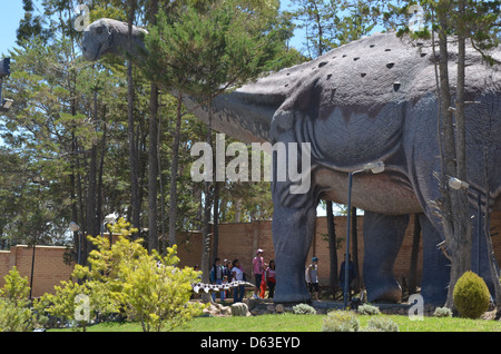 Parque Cretacico, Sucre - Dinosaur themed park in Bolivia with fossils and life-size statues Stock Photo