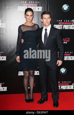 Katie Holmes and Tom Cruise New York Premiere of ''Mission: Impossible - Ghost Protocol'' at the Ziegfeld Theatre - Arrivals Stock Photo