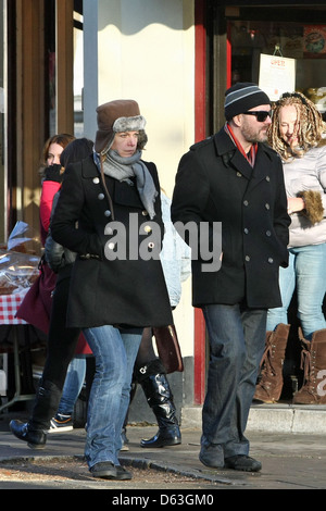Ricky Gervais with his partner, Jane Fallon, having lunch in Beverly ...