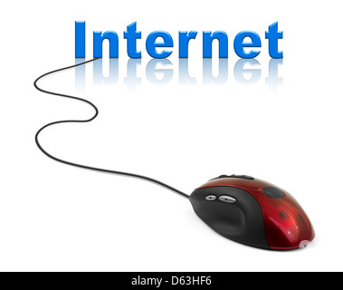 Computer mouse and word internet Stock Photo