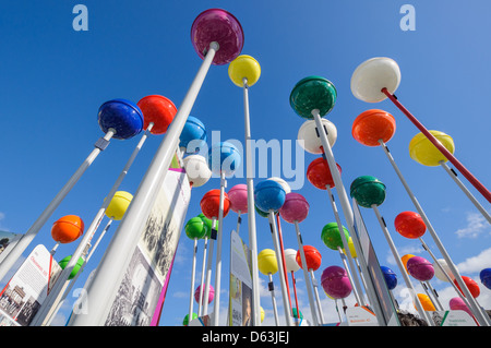 Colorfull Pins exhibition in Schlossplatz, Berlin. Germany Stock Photo