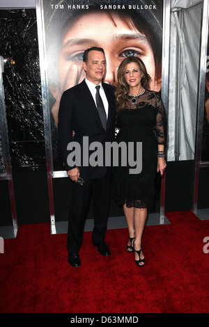 Tom Hanks, Rita Wilson The New York Premiere of 'Extremely Loud and Incredibly Close' held at The Ziegfeld Theatre - Arrivals Stock Photo