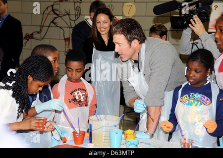 LOS ANGELES, CA, USA - AUGUST 23: Chase Utley, Jennifer Cooper at the 6th  Annual PingPong4Purpose held at Dodger Stadium on August 23, 2018 in Los  Angeles, California, United States. (Photo by