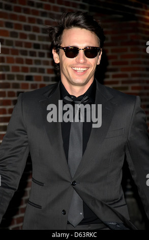 James Franco 'The Late Show with David Letterman' at the Ed Sullivan Theater - Departures New York City, USA - 28.03.11 Stock Photo