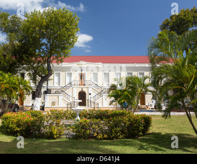 Ornate entrance to Legislature of US Virgin Islands in Charlotte Amalie, which governs the US Virgin Islands Stock Photo