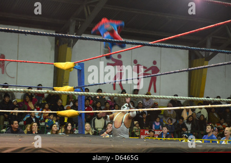 Wrestling action in La Paz, Bolivia Stock Photo