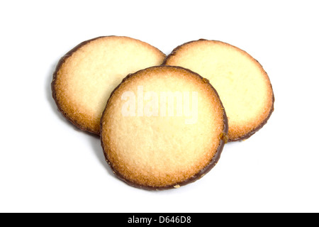 Delicious chocolate cookies isolated on white background Stock Photo