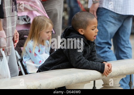 Leni Samuel, Johan Samuel Heidi Klum along with her children and parents are seen at The Grove Los Angeles, California - Stock Photo