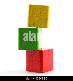 Wooden building blocks Stock Photo