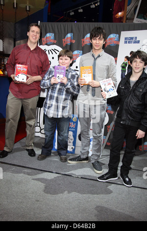 Author Jeff Kinney, Robert Capron, Devon Bostick and Zack Gordon Stars of 'Diary Of A Wimpy Kid: Rodrick Rules' visit Planet Stock Photo