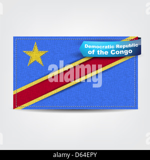 Democratic Republic of the Congo flag icon set. DR Congo pennant in ...