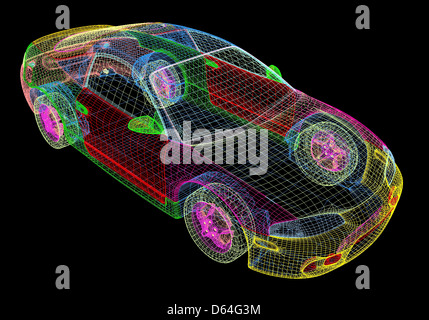 Computer-aided design of a car Stock Photo