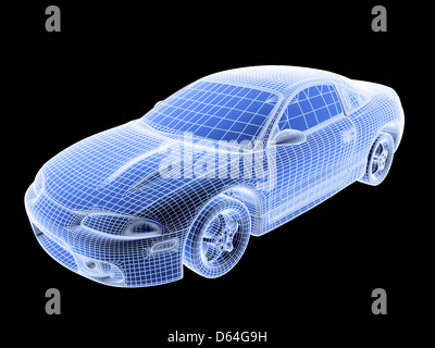 Computer-aided design of a car Stock Photo