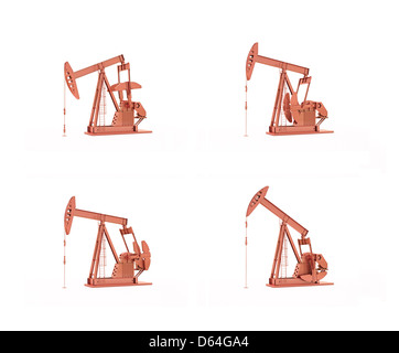 Oil pumps, artwork Stock Photo