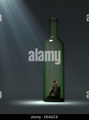 Alcoholism, conceptual artwork Stock Photo