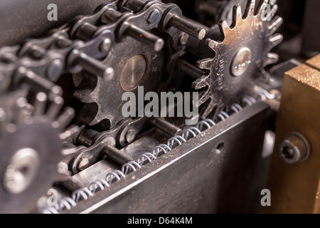 Closeup part of an industrial machine Stock Photo