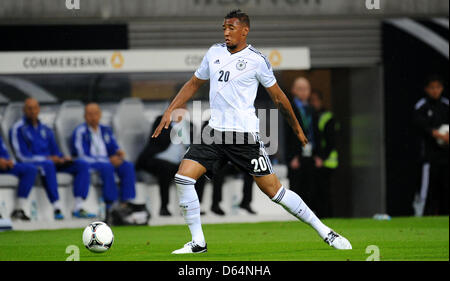 Germany's Jerome Boateng plays the ball during the international friendly soccer match Germany vs Israel at Red Bull Arena in Leipzig, Germany, 31 May 2012. Photo: Thomas Eisenhuth Stock Photo