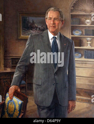 The official White House portrait of former United States President George W. Bush, photographed Thursday, May 31, 2012 at the unveiling ceremony at the White House in Washington, DC. .Credit: Chris Kleponis / CNP Stock Photo