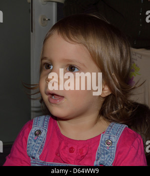 1 1/2 year old little girl portrait indoor Stock Photo