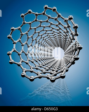 Carbon nanotube, artwork Stock Photo