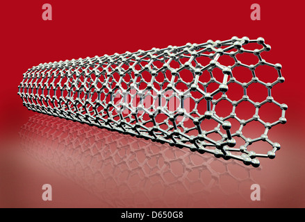 Carbon nanotube, artwork Stock Photo