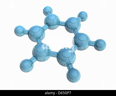 Benzene, molecular model Stock Photo