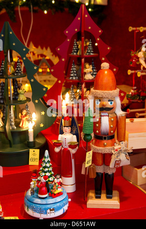 Traditional German wooden Christmas decorations, Berlin, Germany Stock