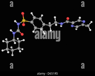 Glipizide drug molecule Stock Photo