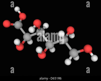 Gluconic acid molecule Stock Photo