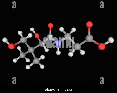 Vitamin B5 pantothenic acid molecule Stock Photo