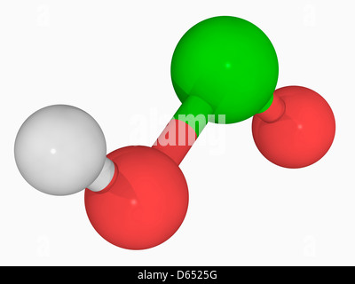 Chlorous acid molecule Stock Photo