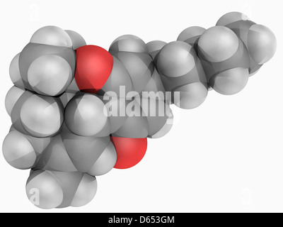Tetrahydrocannabinol THC drug molecule Stock Photo