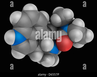 LSD drug molecule Stock Photo