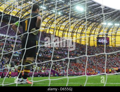 Spain's Iker Casillas during UEFA EURO 2012 group C soccer match Spain vs Italy at Arena Gdansk in Gdansk, Poland, 10 June 2012. Photo: Marcus Brandt dpa (Please refer to chapters 7 and 8 of http://dpaq.de/Ziovh for UEFA Euro 2012 Terms & Conditions) Stock Photo