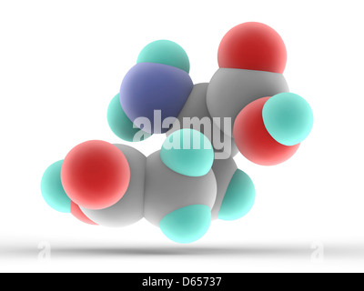 Glutamic acid molecule Stock Photo