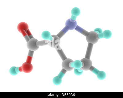 Proline molecule Stock Photo