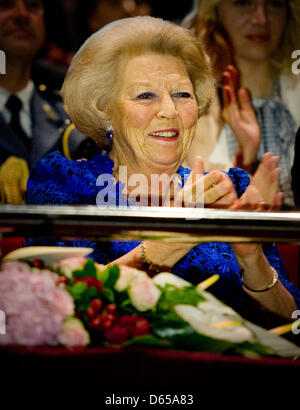 Queen Beatrix of The Netherlands visits a ballet performance of NDT2 at the Mushin Ertugrul theater in Istanbul,Turkey, 14 June 2012. Afterwards the Queen hold an reception at the roof of her hotel together with Turkish president Gul. Queen Beatrix brings a two day visit to Turkey. Photo: Robin Utrecht / Pool NETHERLANDS OUT Stock Photo