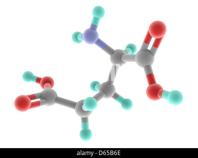 Glutamic acid molecule Stock Photo