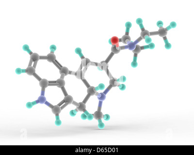 LSD drug molecule Stock Photo