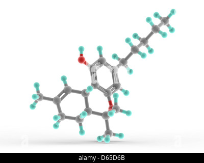 THC drug molecule Stock Photo