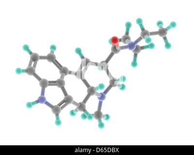 LSD drug molecule Stock Photo