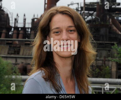 The German-Swiss landscape architect Catherina Countess Bernadotte af (of) Wiesborg is pictured in the 'paradise' part of the world heritage 'Alte Voelklinger Huette' in Voelklingen, Germany, 20 June 2012. This part was designed by her. Photo: Becker&Bredel Stock Photo